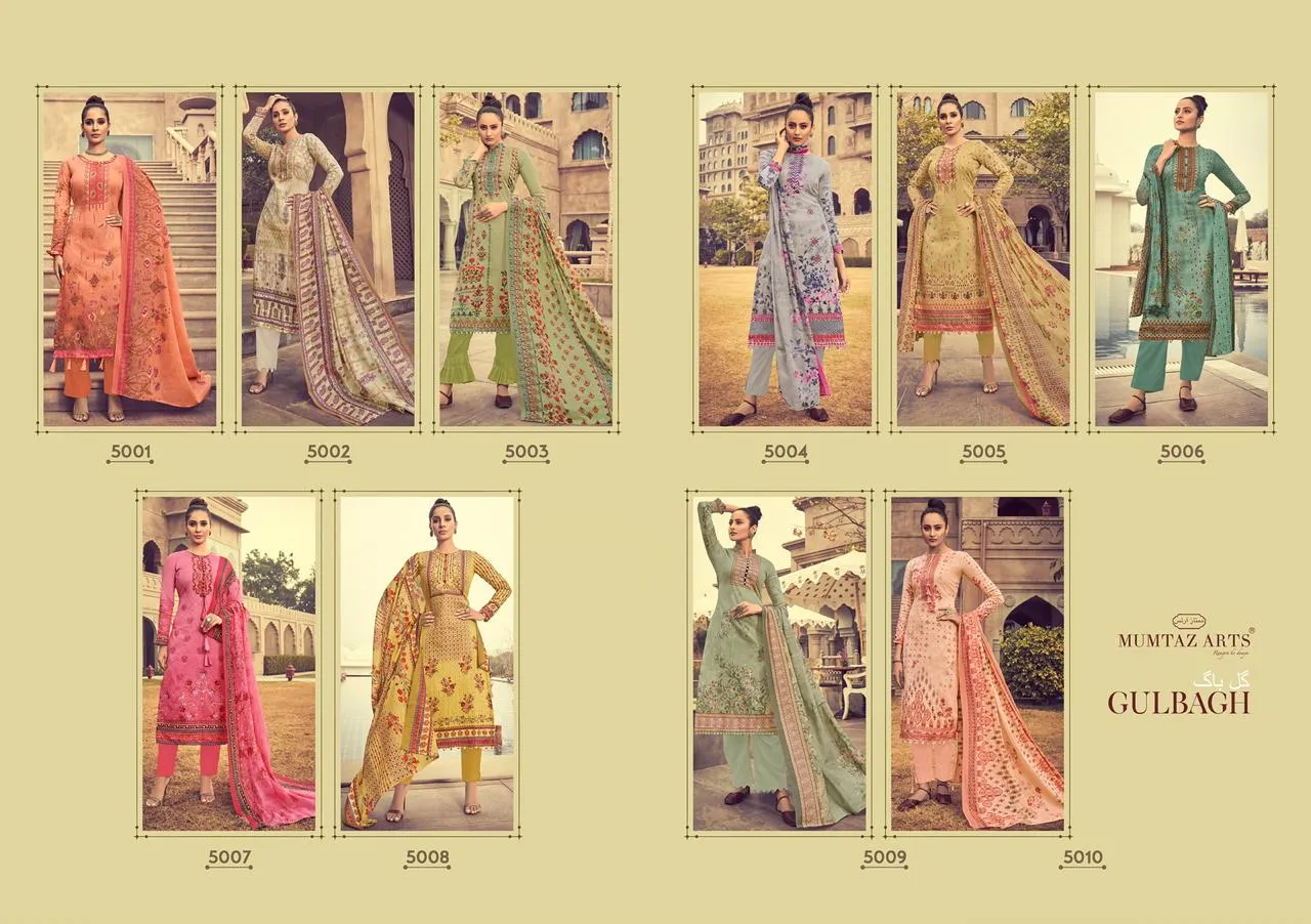 MUMTAZ ARTS GULBAGH ORIGINAL JAM SATIN DIGITAL PRINT SUIT