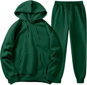 Muyise Men's Jogging Tracksuit 2 Piece Athletic Outfit Long Sleeve Hoodie and Pants Sports Athletic Sweatsuit Pullover Suits