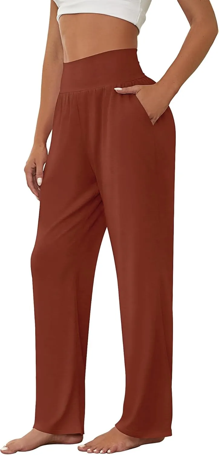Neer 3 Pcs Women's Wide Leg Yoga Pant Comfy Loose High Waist Lounge Waist Lounge Casual Athletic Workout Joggers Apparel