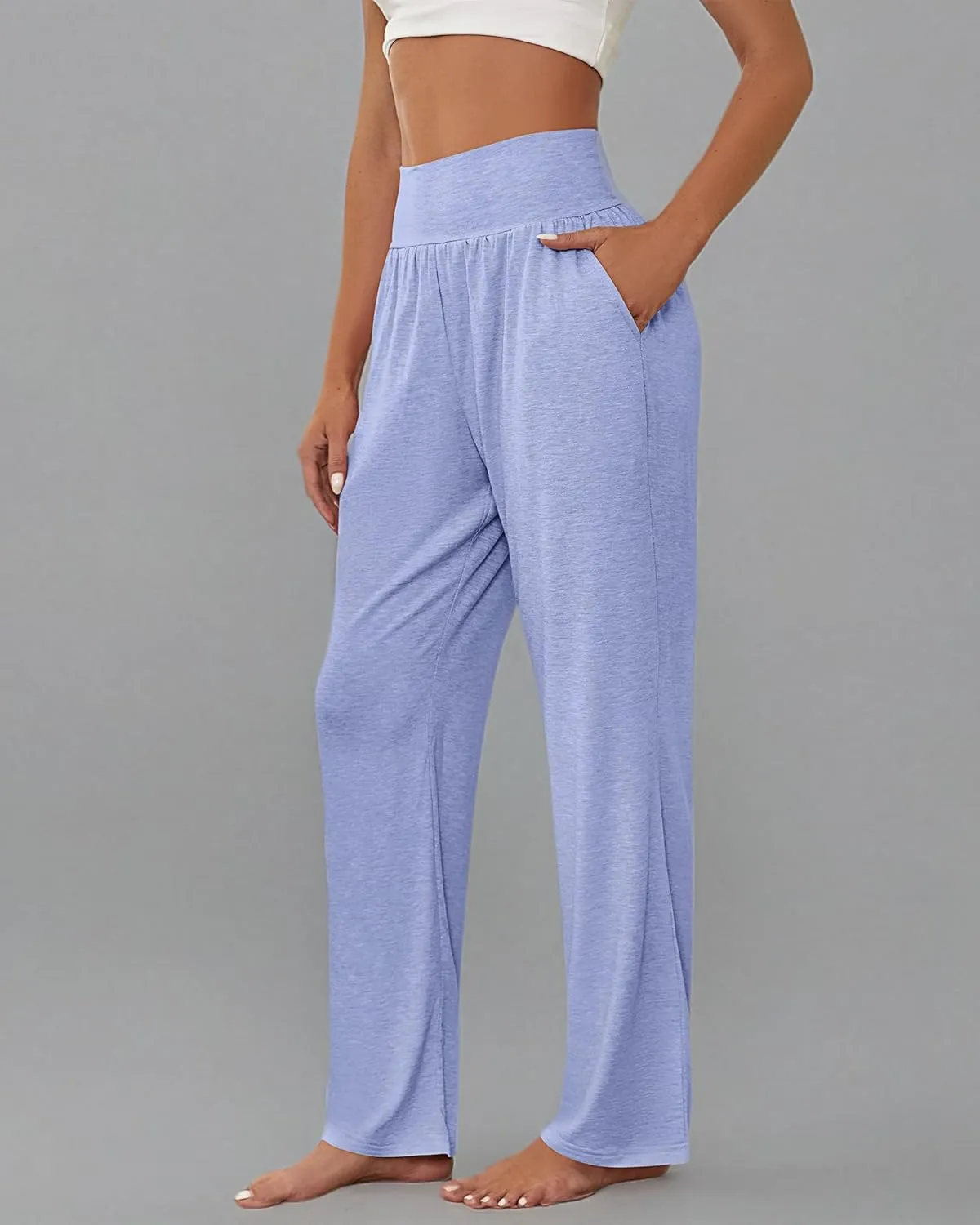 Neer 3 Pcs Women's Wide Leg Yoga Pant Comfy Loose High Waist Lounge Waist Lounge Casual Athletic Workout Joggers Apparel