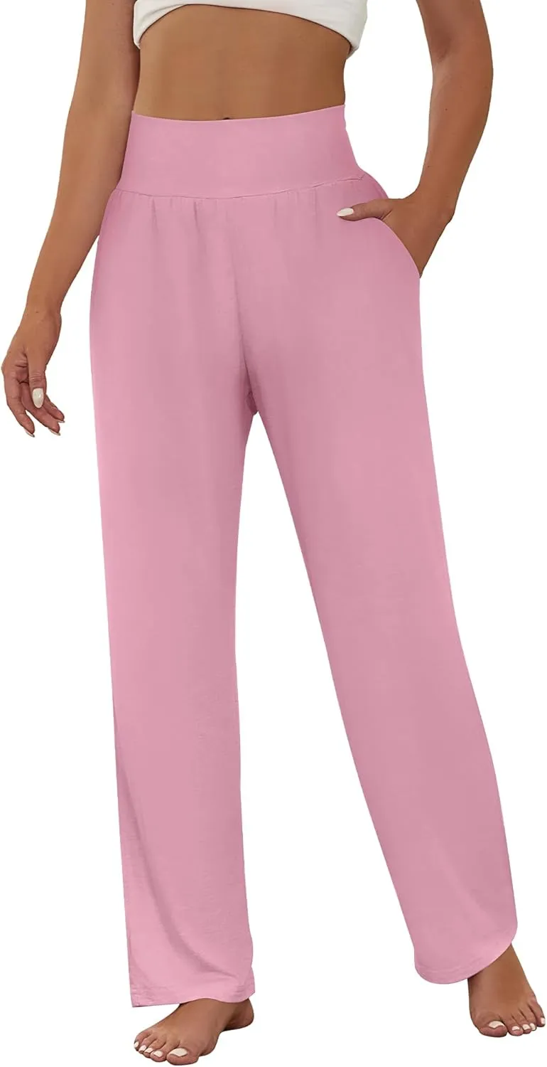 Neer 3 Pcs Women's Wide Leg Yoga Pant Comfy Loose High Waist Lounge Waist Lounge Casual Athletic Workout Joggers Apparel