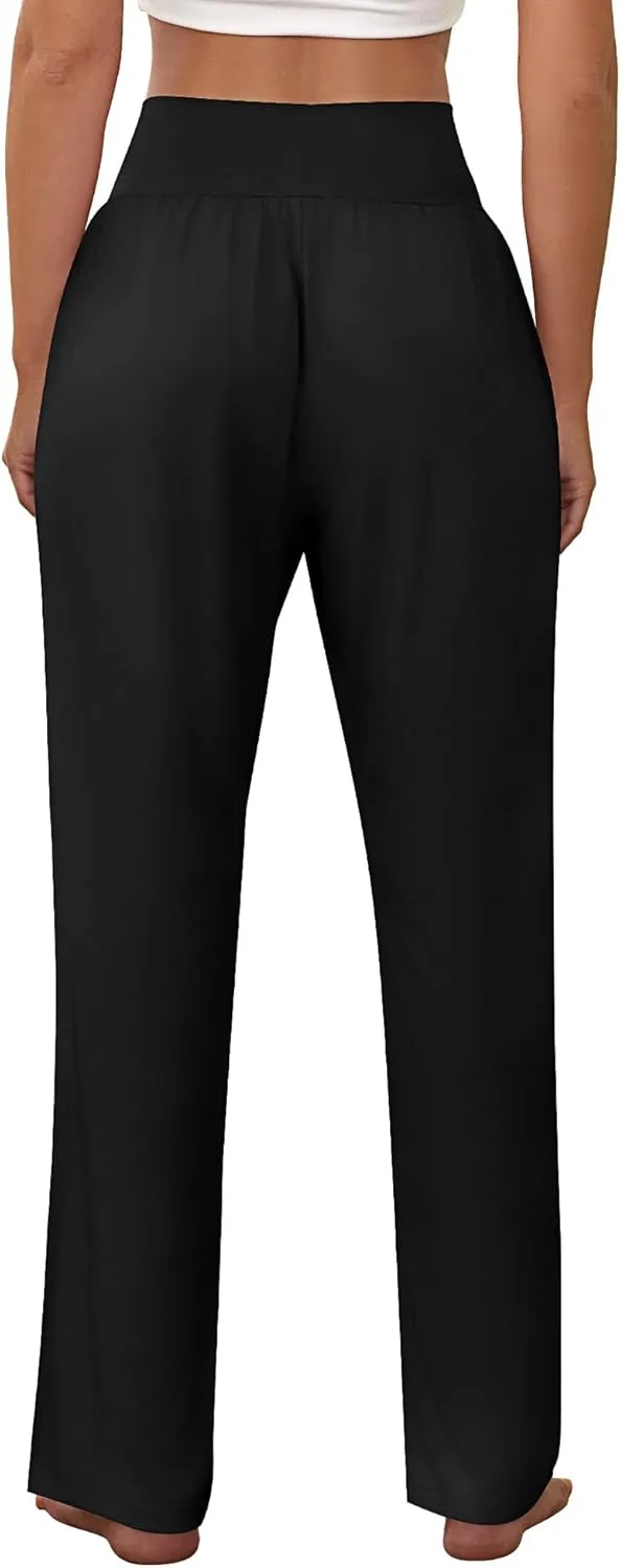 Neer 3 Pcs Women's Wide Leg Yoga Pant Comfy Loose High Waist Lounge Waist Lounge Casual Athletic Workout Joggers Apparel
