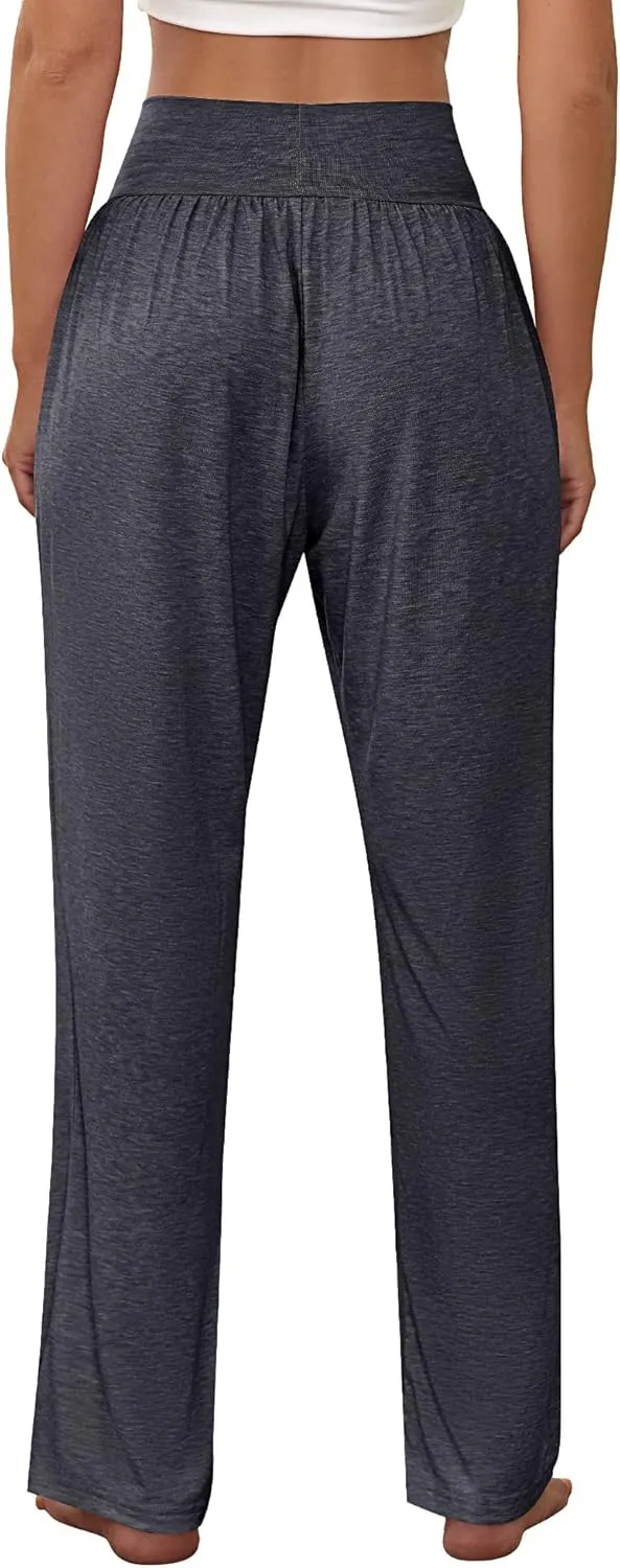 Neer 3 Pcs Women's Wide Leg Yoga Pant Comfy Loose High Waist Lounge Waist Lounge Casual Athletic Workout Joggers Apparel