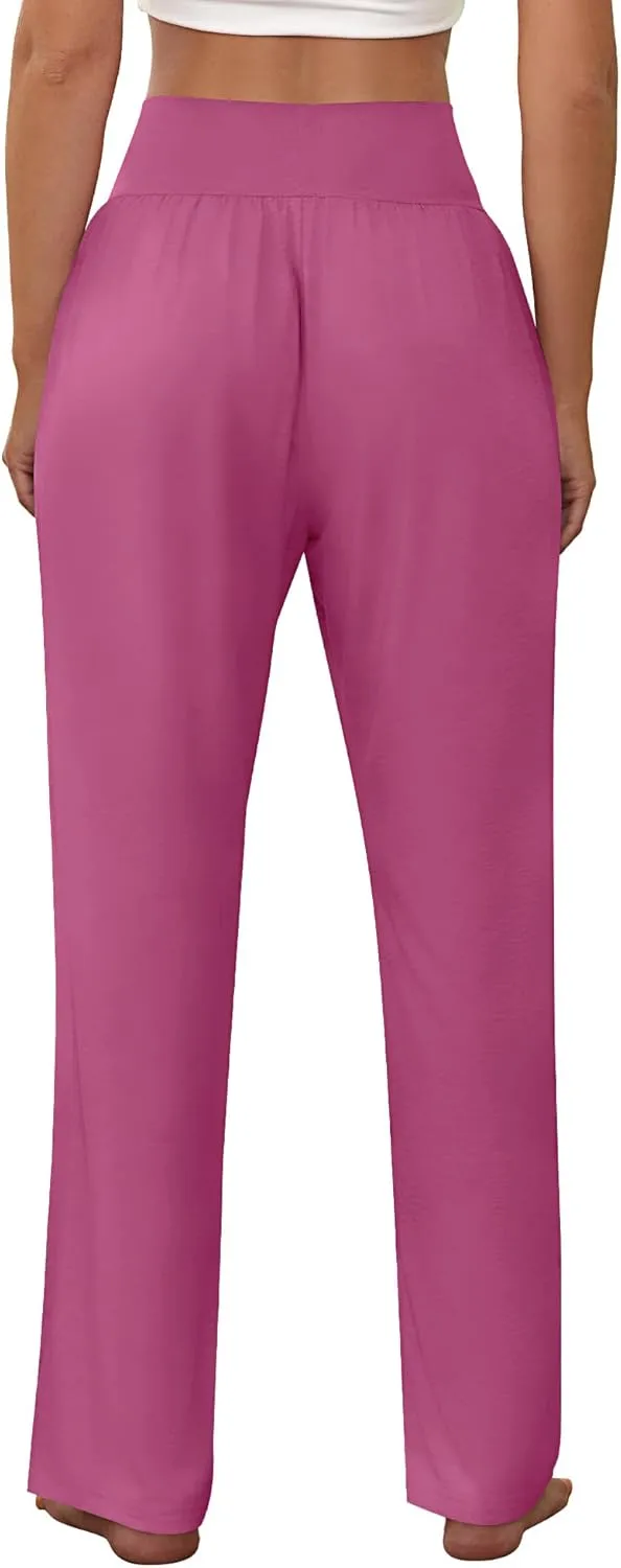 Neer 3 Pcs Women's Wide Leg Yoga Pant Comfy Loose High Waist Lounge Waist Lounge Casual Athletic Workout Joggers Apparel