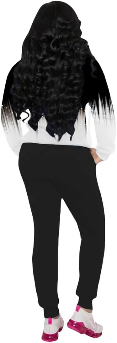 Nimsruc Two Piece Outfits For Women Jogging Suits Casual Jogger Tracksuit Long Sleeve Hoodie Sweatsuit Pants Sets