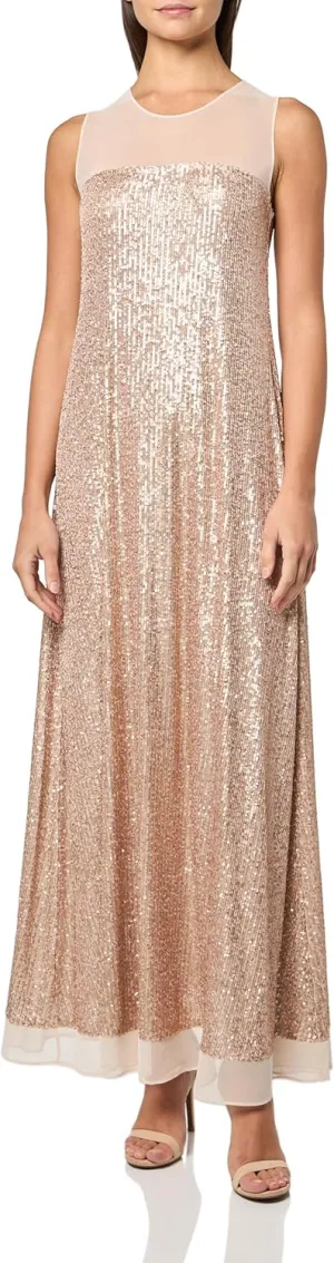 Norma Kamali Women's Sleeveless Swing Maxi Dress W/Mesh