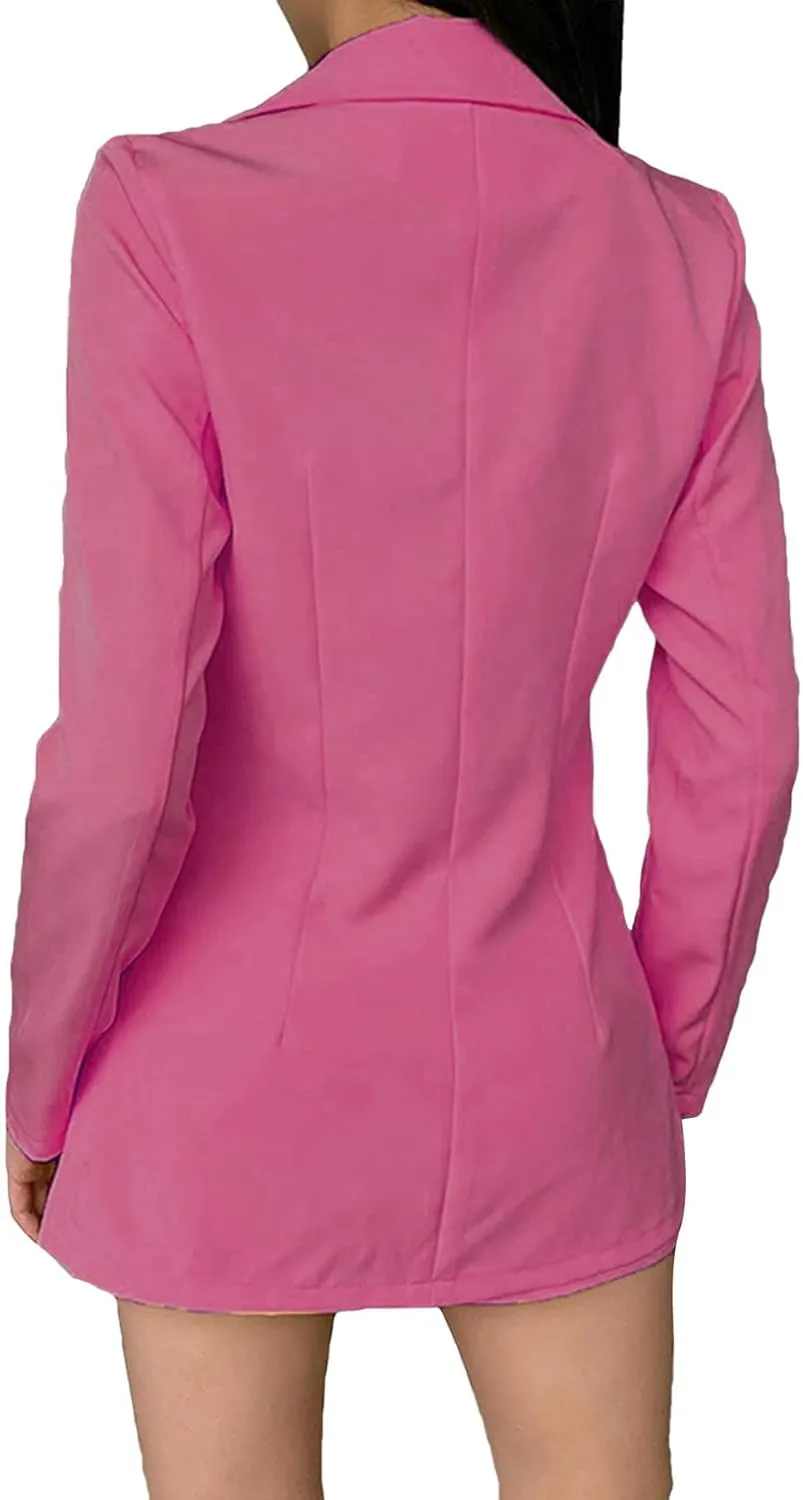 NRTHYE Women 2 Piece Outfits Long Sleeve Blazer & Short Suits Casual Tops & Bottoms Set