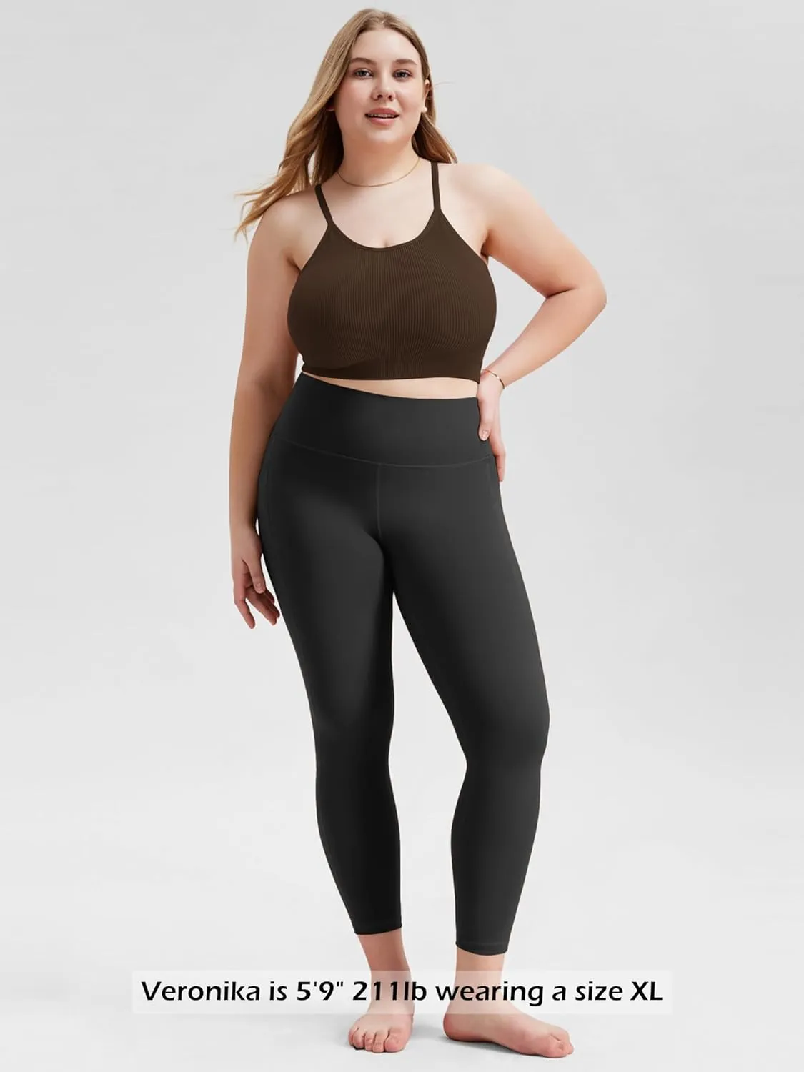 ODODOS Women's Crop 3-Pack Seamless Rib-Knit Camisole Crop Tank Tops