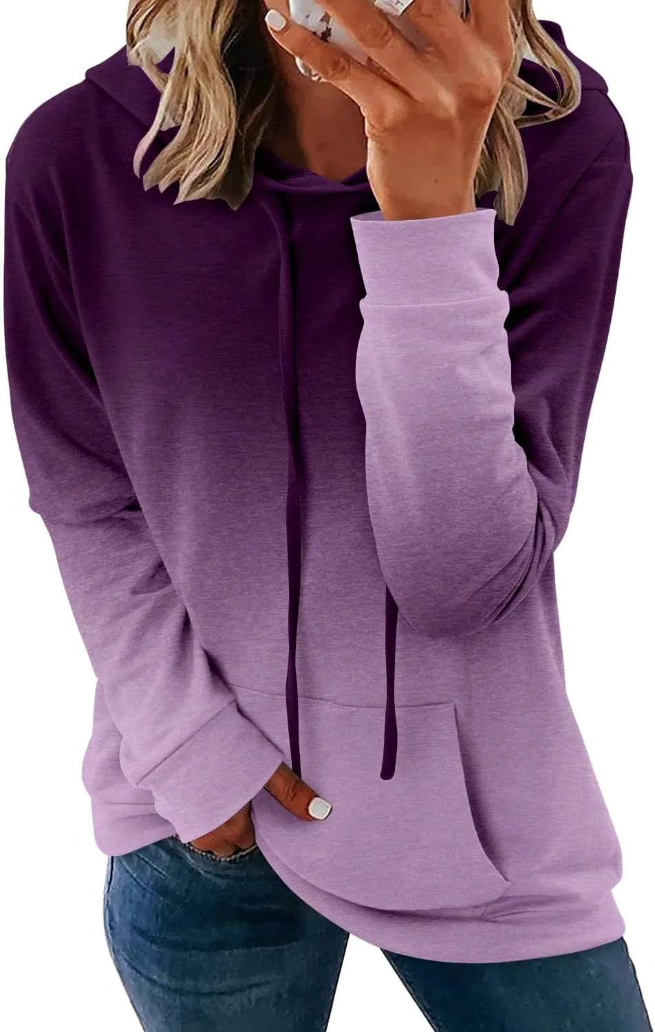 onlypuff Women's Pullover Hoodies Teen Girls Trendy Fall Fashion Tops Hooded Sweatshirts