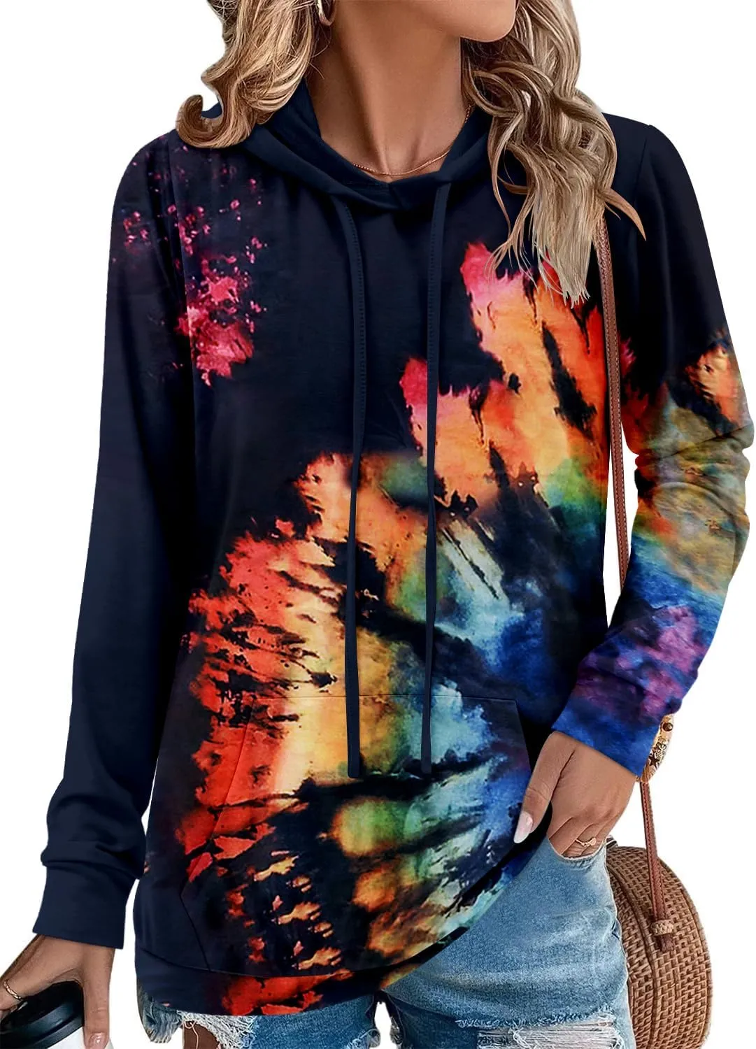 onlypuff Women's Pullover Hoodies Teen Girls Trendy Fall Fashion Tops Hooded Sweatshirts