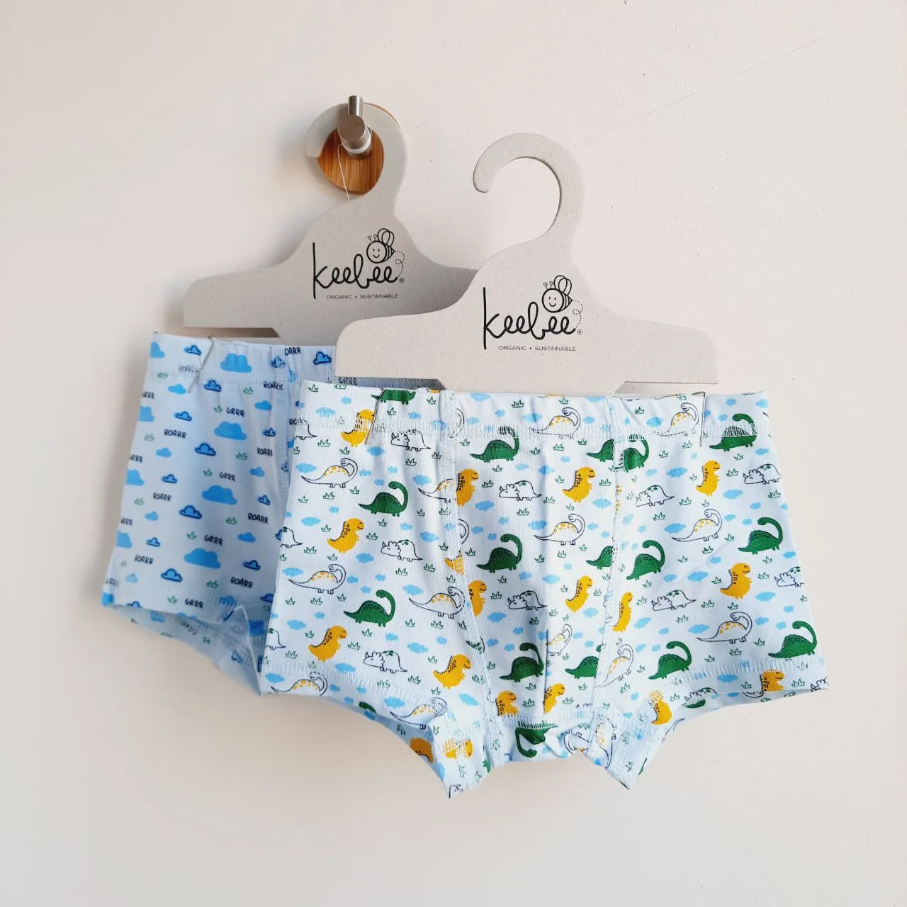 Organic Cotton Boys Boxer Briefs - Dino Combo Set of 2