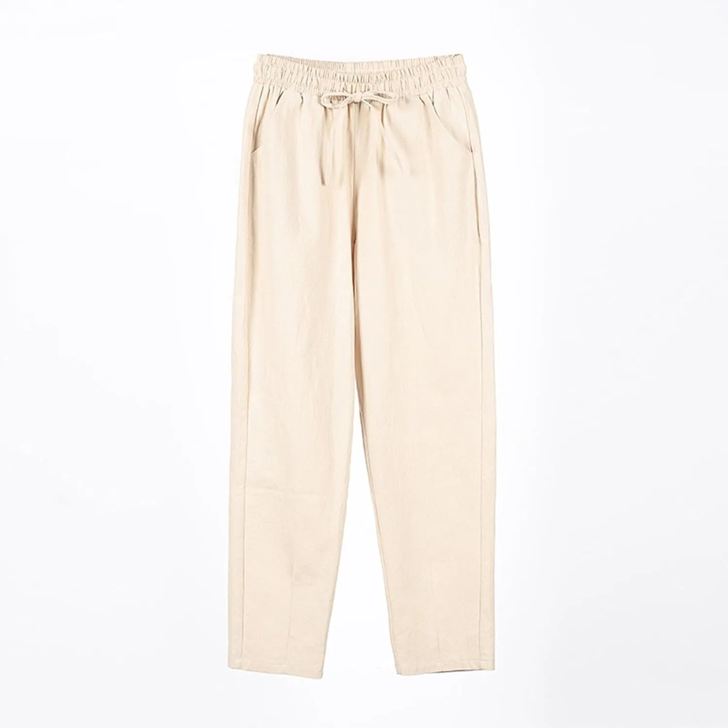 Pants Women Cotton Linen,Sweatpants Dressy Casual, Wide Leg High Waisted Cargo Petite Trousers with Pockets