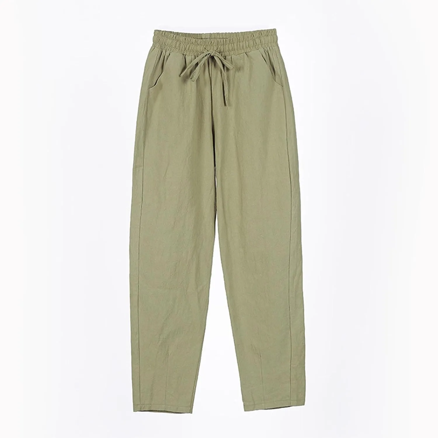 Pants Women Cotton Linen,Sweatpants Dressy Casual, Wide Leg High Waisted Cargo Petite Trousers with Pockets