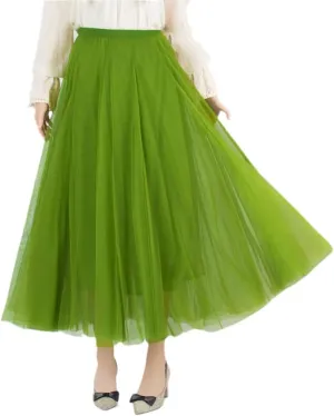 Pleated Skirt Sexy Midi Tulle Skirt High Waist Full Lining Adult Tutu