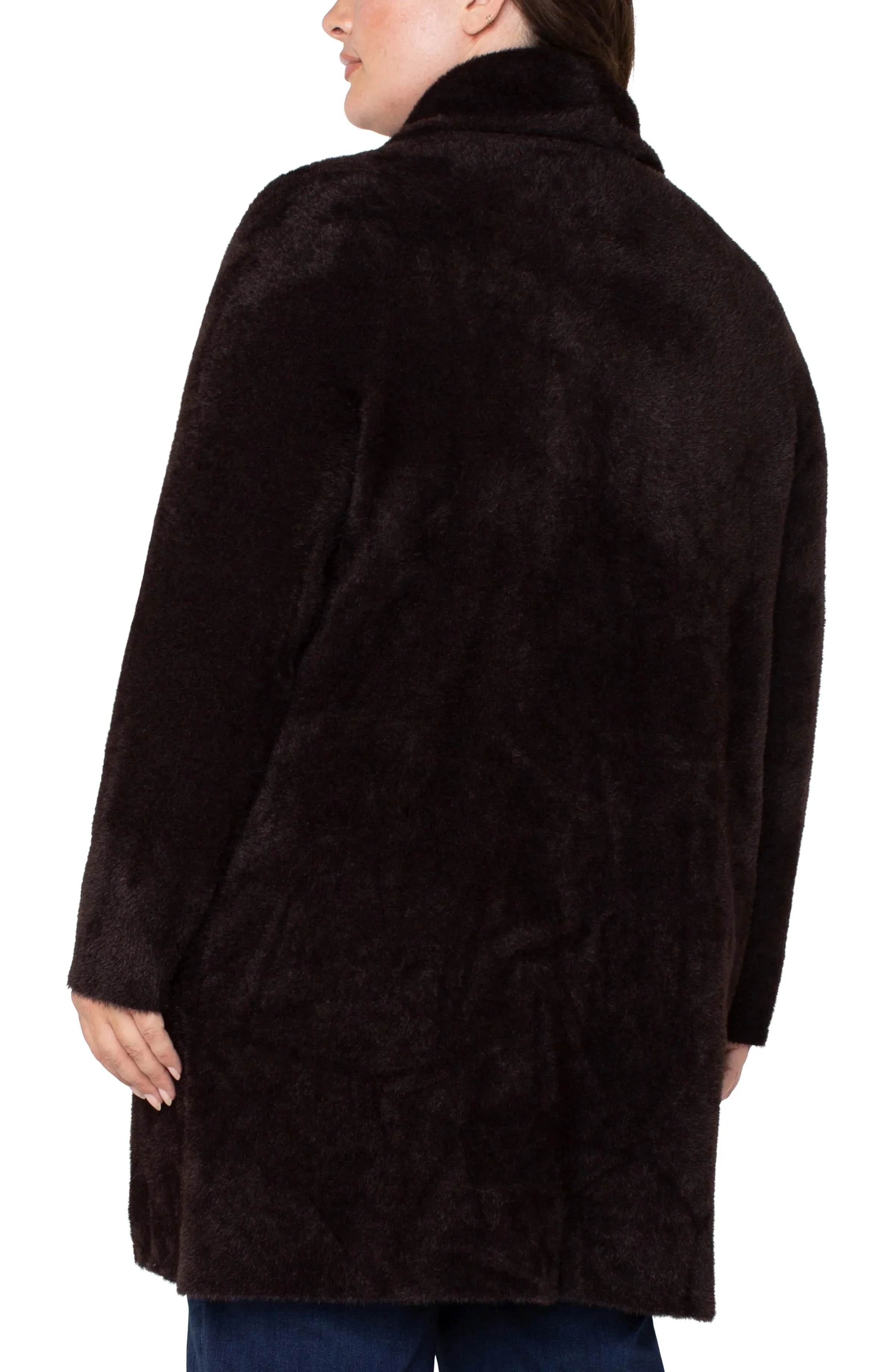 Plus Size Sweater Coat in Mink | Liverpool