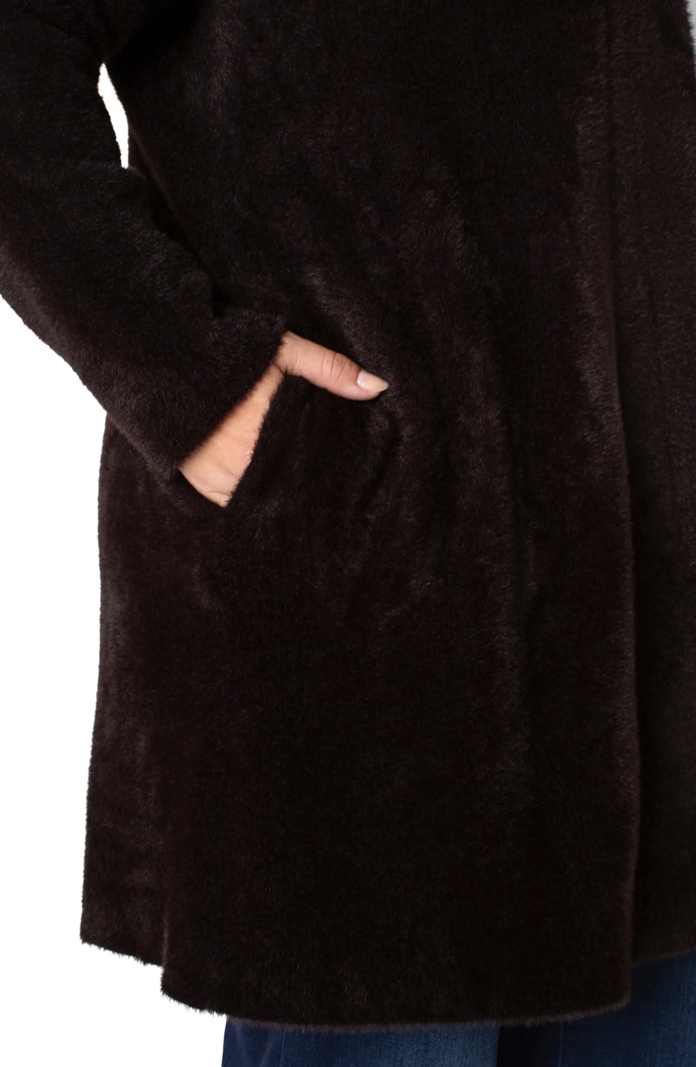 Plus Size Sweater Coat in Mink | Liverpool