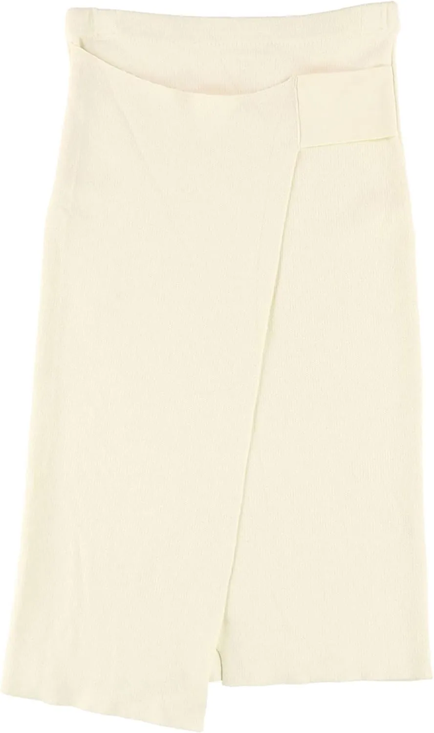 Rachel Roy Womens Fold-Over Pencil Skirt, Off-White, Small