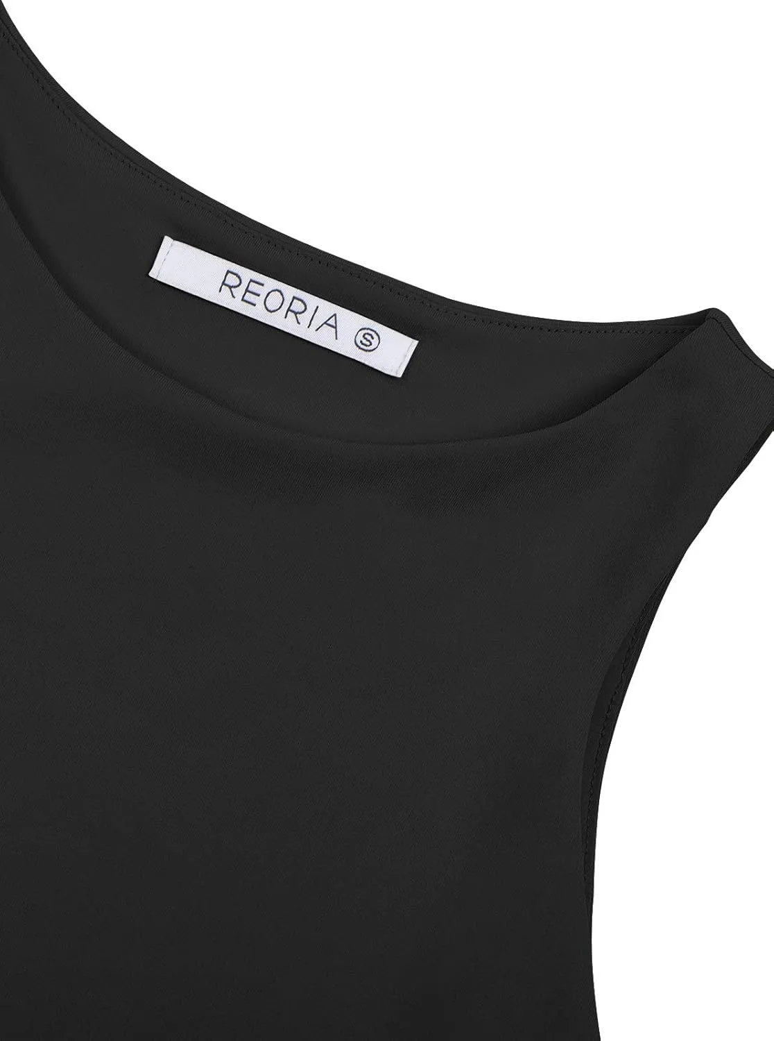 REORIA Butsmooth Women's Sleeveless Halter Neck Double Lined Casual Basic Crop Tank Tops