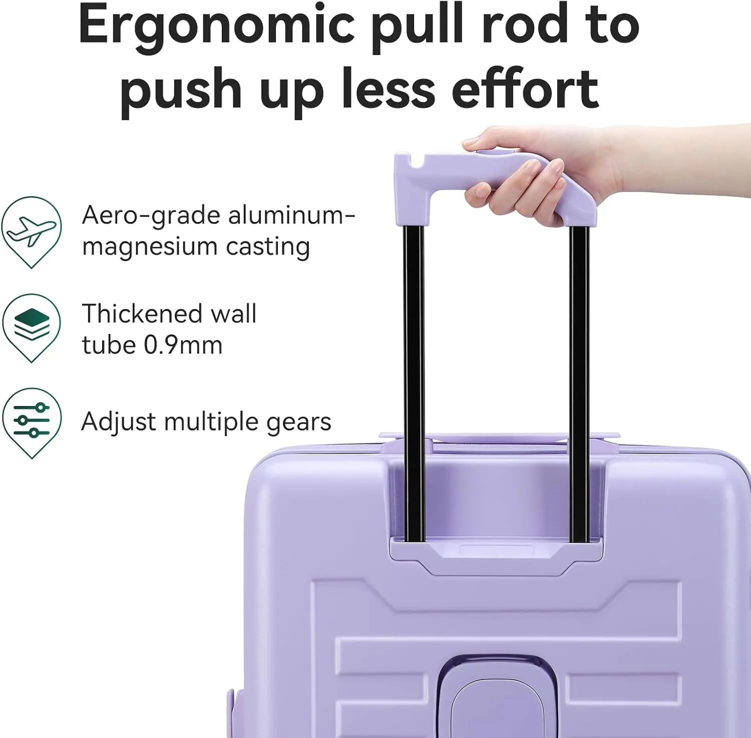 ROAMING 26-Inch Checked Luggage Expandable Front Opening Rolling Vacation Suitcase with Spinner Wheels and TSA Lock Cup Holder, PC Hard Shell Travel Trolley Case for Shout Business Trips purple