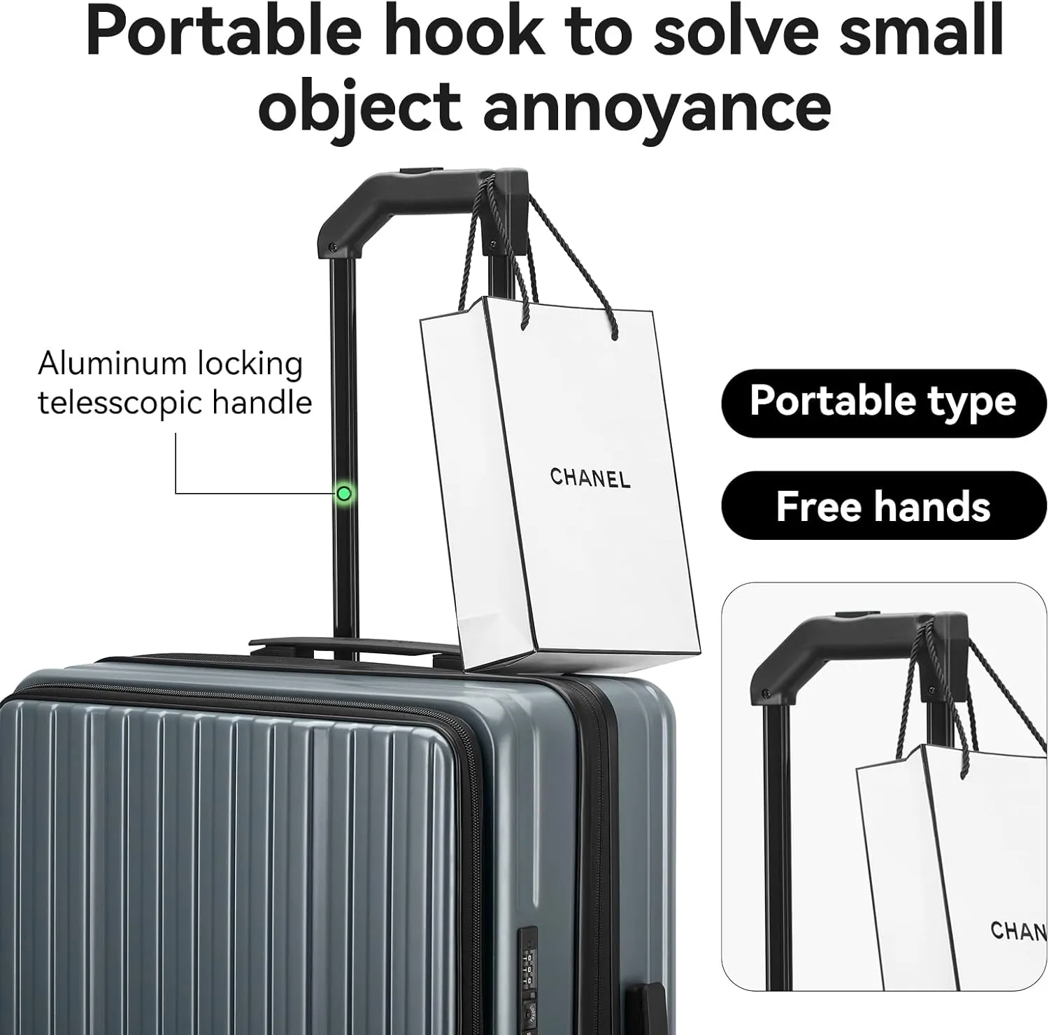 ROAMING 26-Inch Checked Luggage Expandable Front Opening Rolling Vacation Suitcase with Spinner Wheels and TSA Lock Cup Holder, PC Hard Shell Travel Trolley Case for Shout Business Trips,Livid green