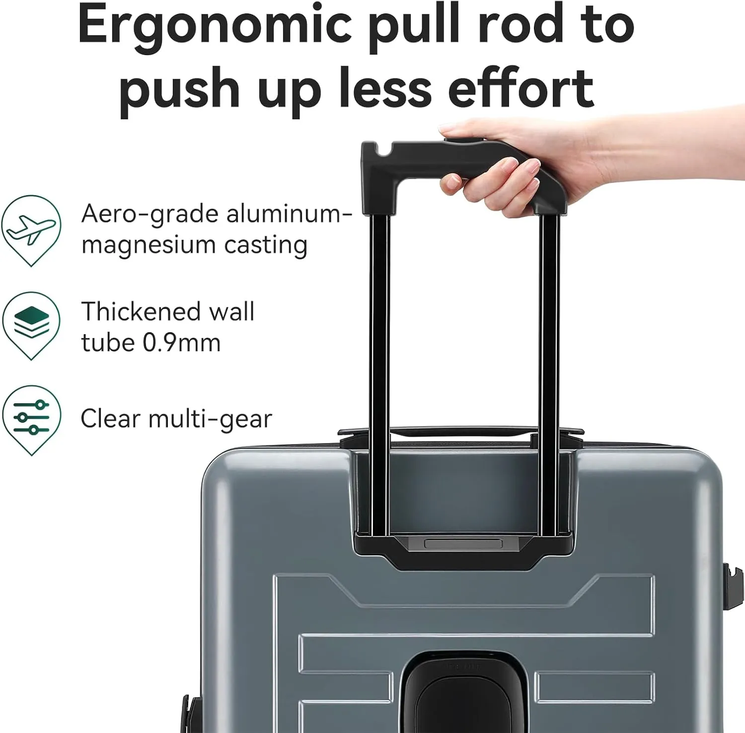 ROAMING 26-Inch Checked Luggage Expandable Front Opening Rolling Vacation Suitcase with Spinner Wheels and TSA Lock Cup Holder, PC Hard Shell Travel Trolley Case for Shout Business Trips,Livid green