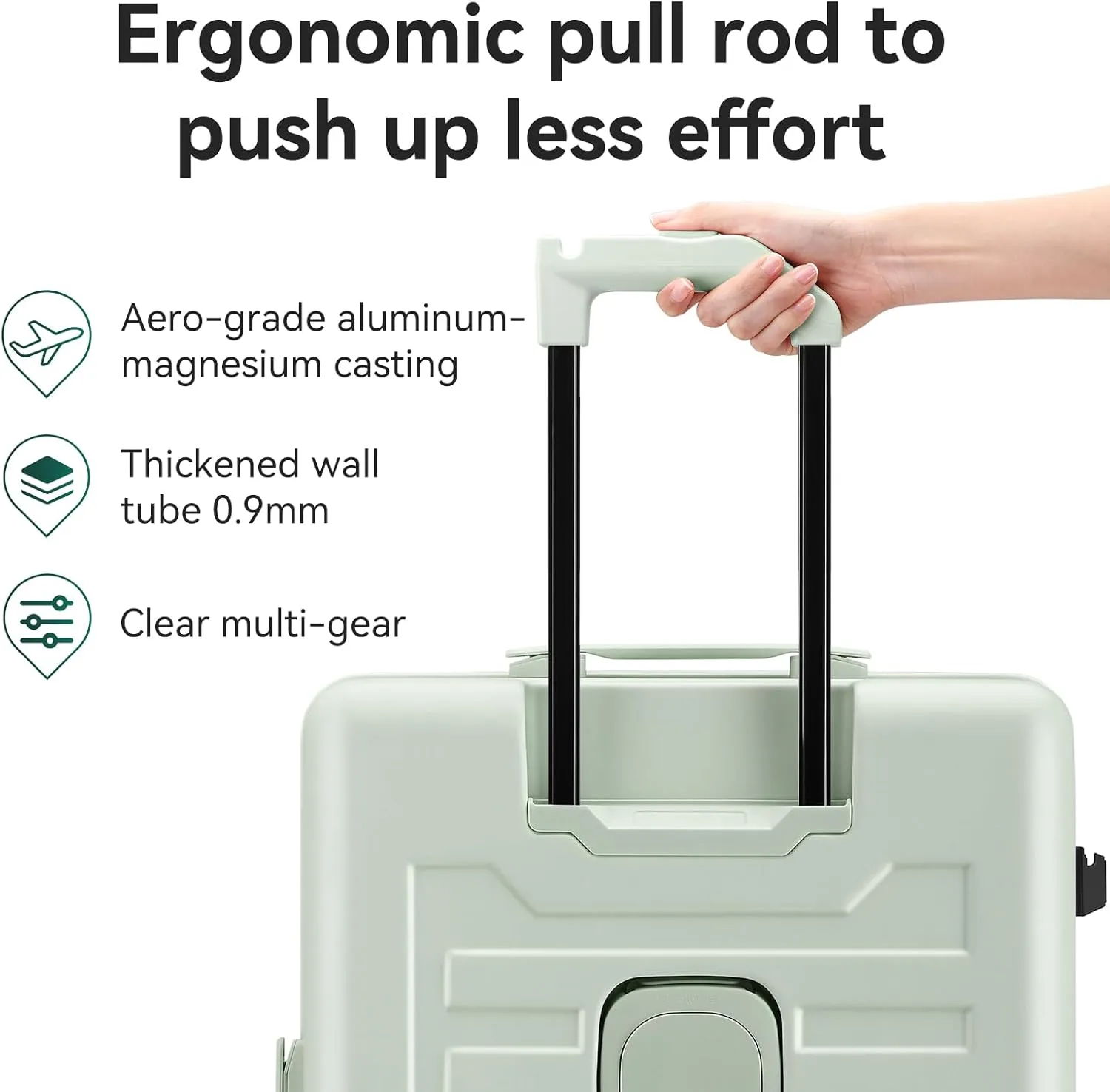 ROAMING 26 Inch Checked Luggage Expandable PC Hard Shell Suitcases for Front Opening with Cup Holder TSA Lock Travel Luggage with Spinner Wheels Suitcase,Specially Designed Ergonomic Pull Rod Handle