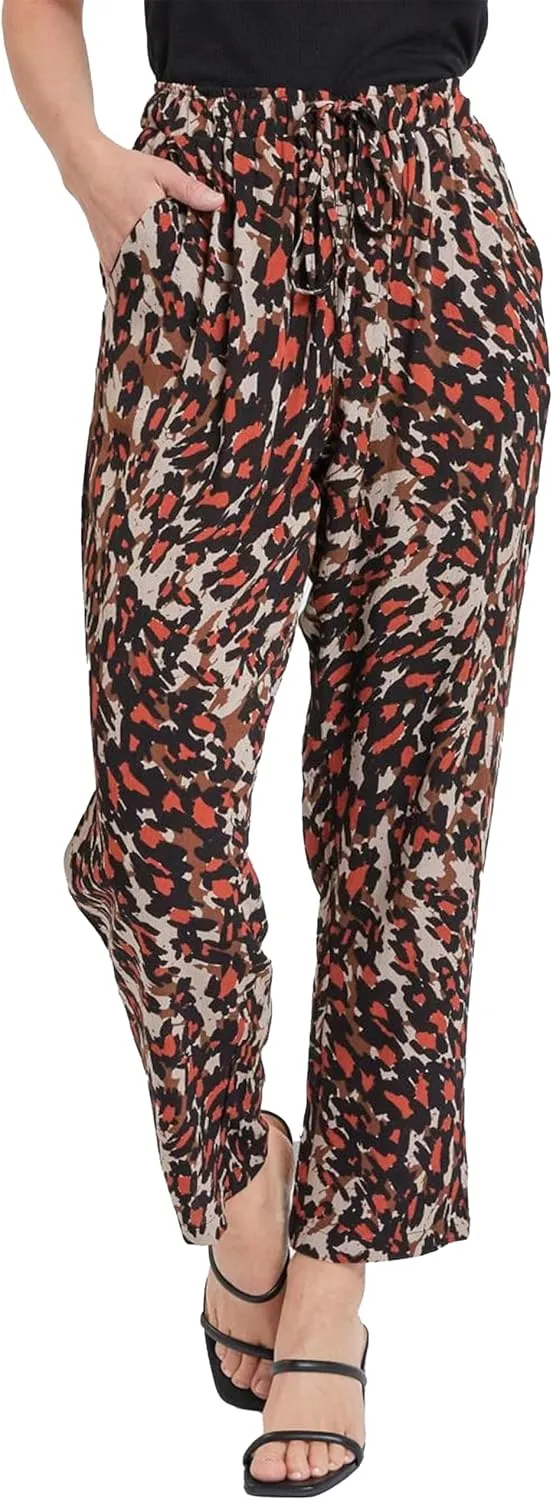 Royalty For Me Womens Women's Straight Tapered High Rise Drawstring Waistband Pants Lifestyle Collection