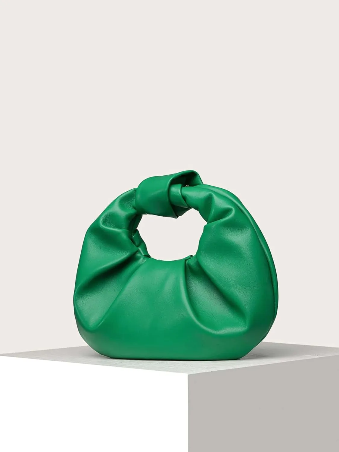 Ruched Hobo Clutch Purse for Women Genuine Leather Handbag Small and Elegant for Events or Date Night