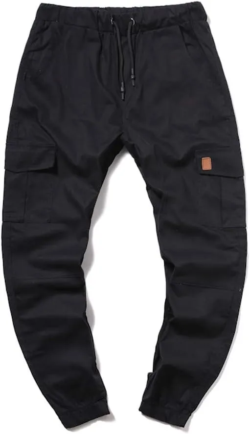 sdbrld Cargo Pants For Men Mens Outdoor Hiking Joggers Pants Solid Casual Mid Waist Drawstring Cargo Pants with Pockets