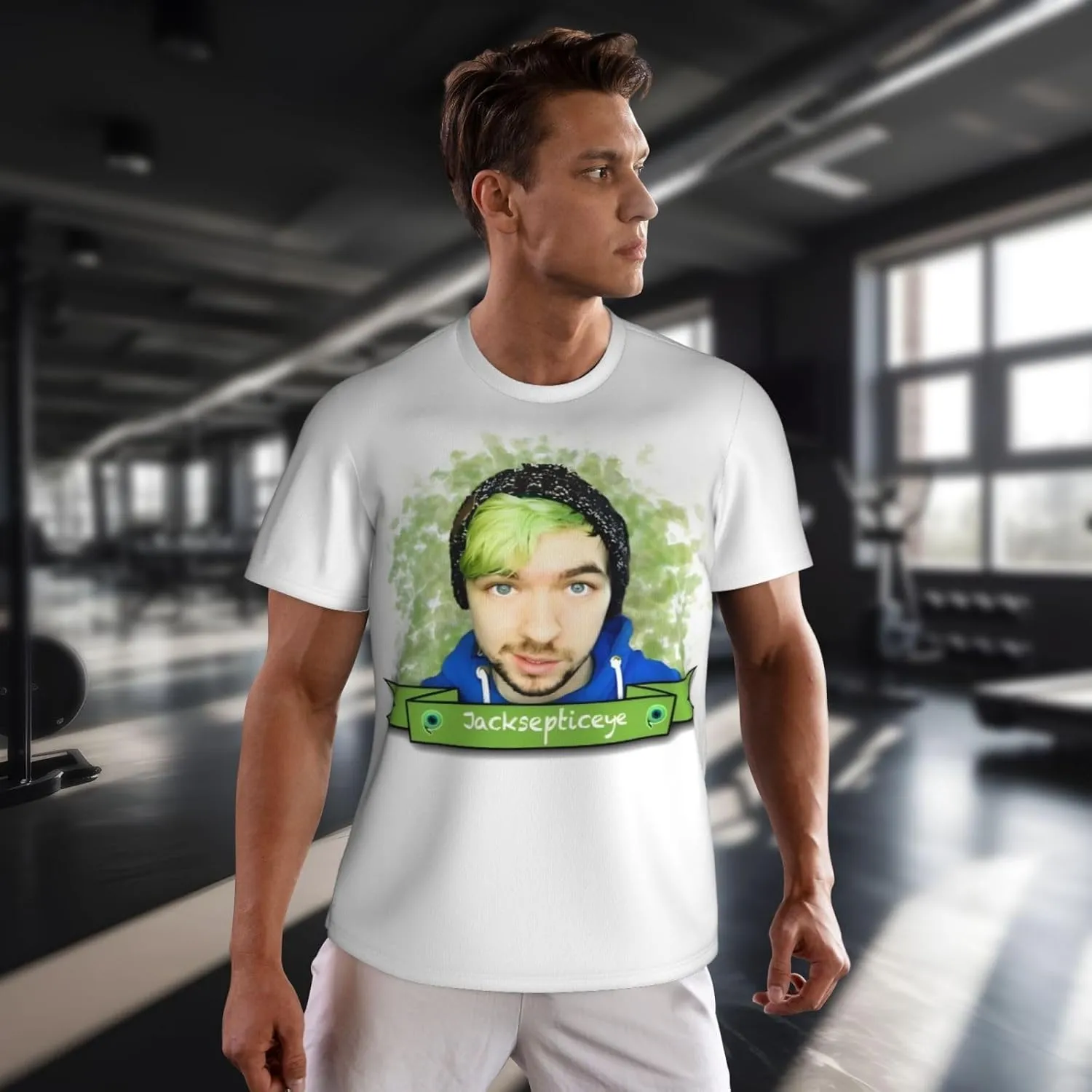 Shirt Mens Short Sleeve Crewneck 3D Graphic Printing Summer Sports Tops Clothing