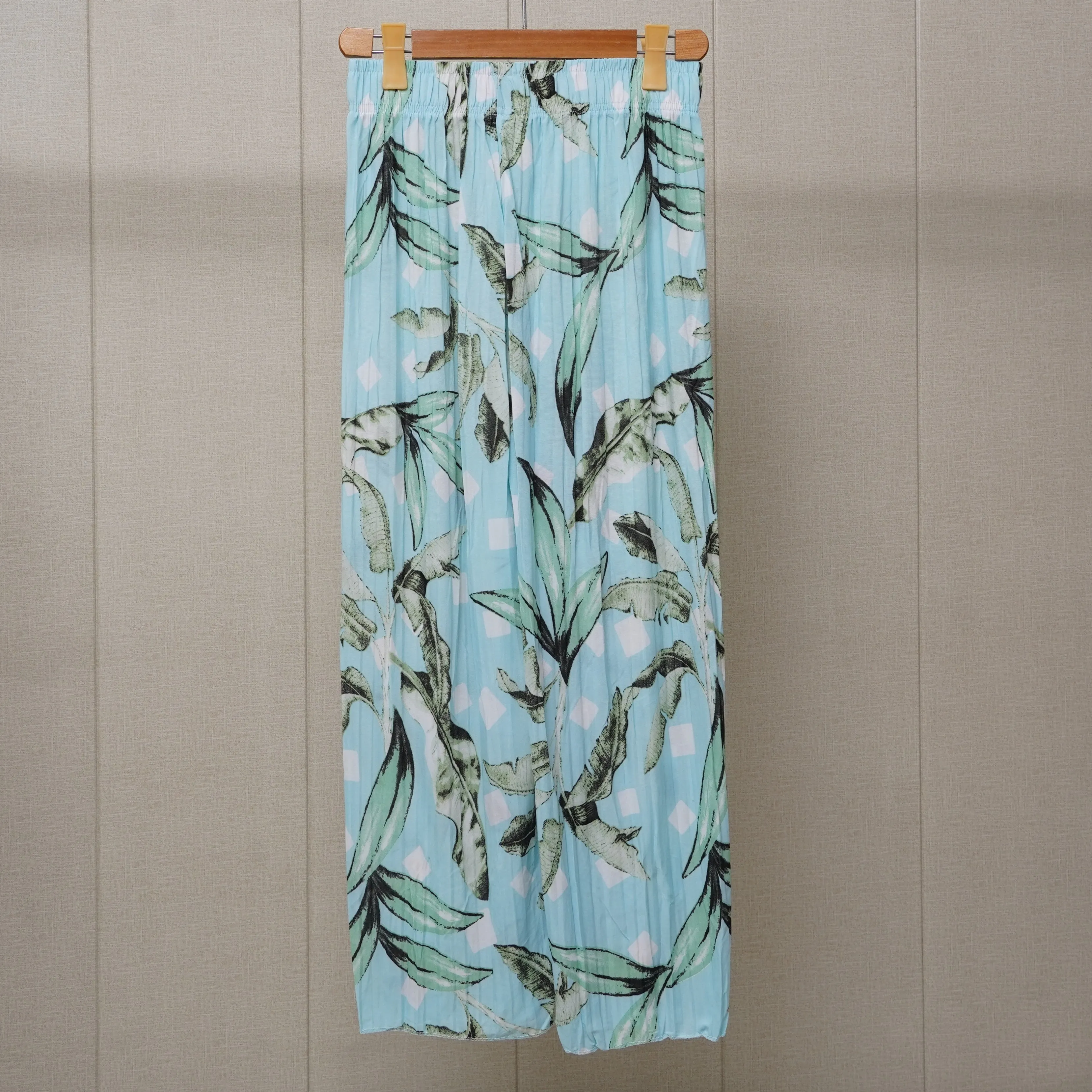 Sky Blue Printed Linen Palazzo (PL001)