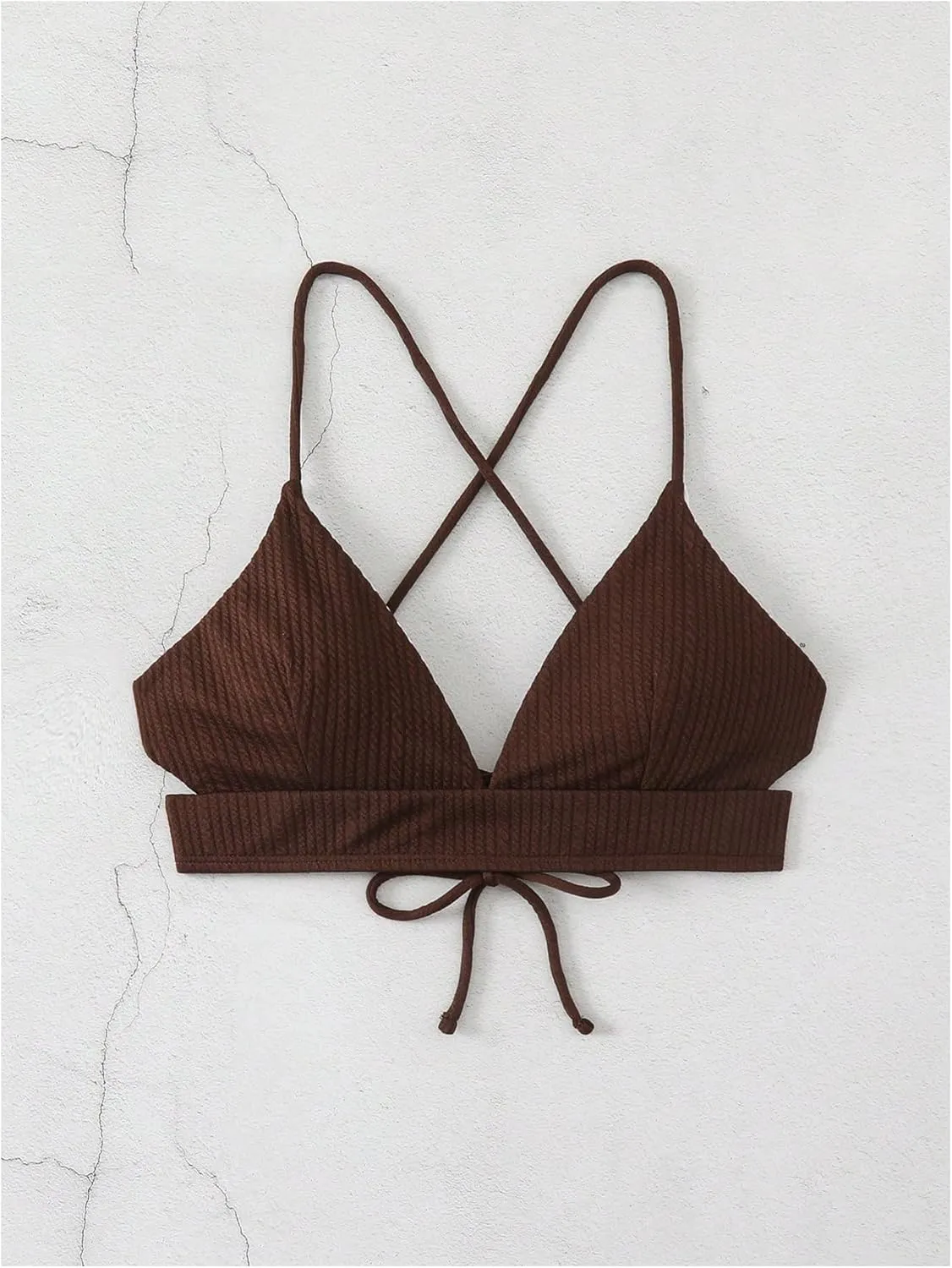 SOLY HUX Women's Criss Cross Back Bathing Suits Top Push Up Bikini Swimsuit Tops Only