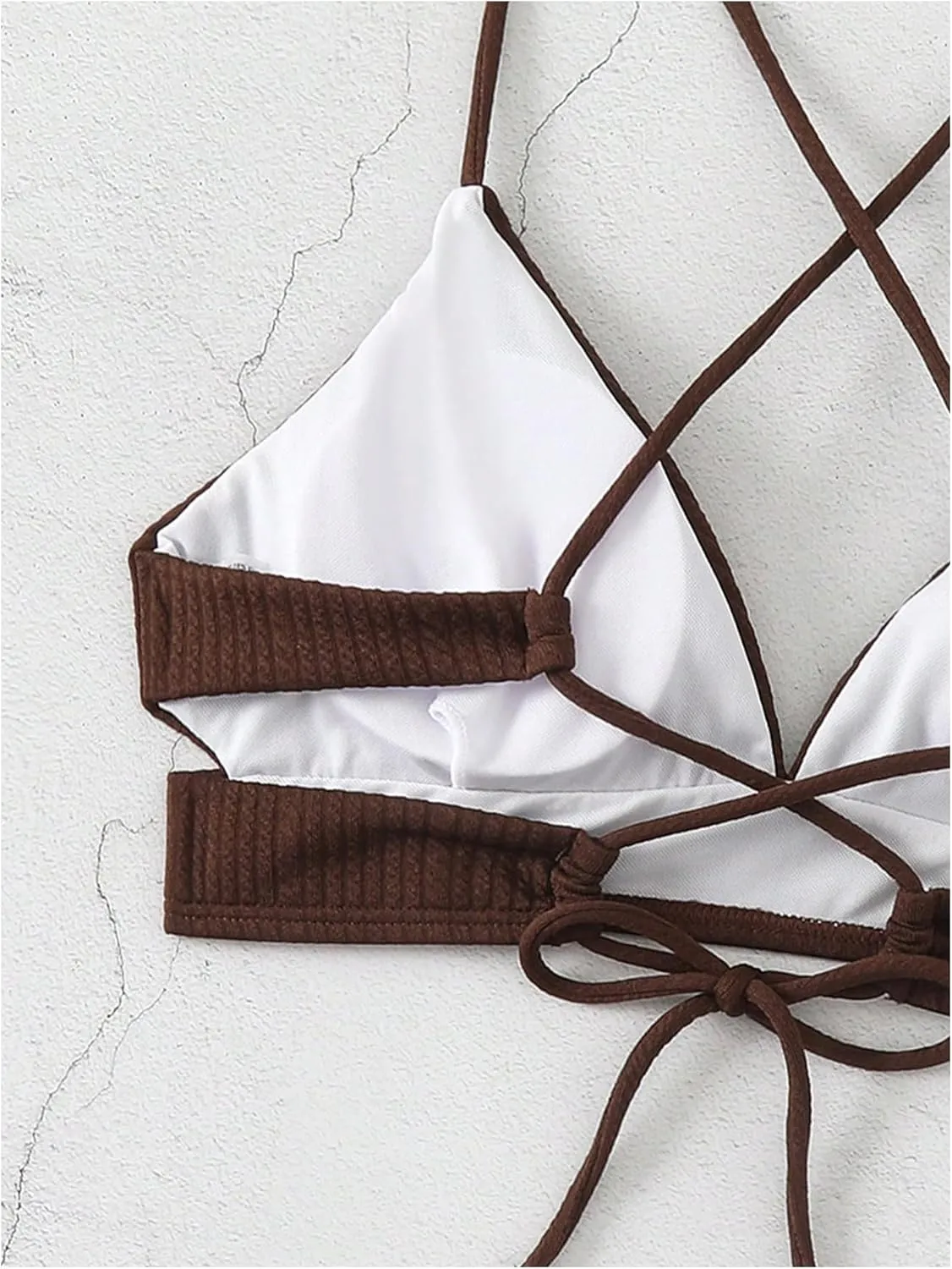 SOLY HUX Women's Criss Cross Back Bathing Suits Top Push Up Bikini Swimsuit Tops Only