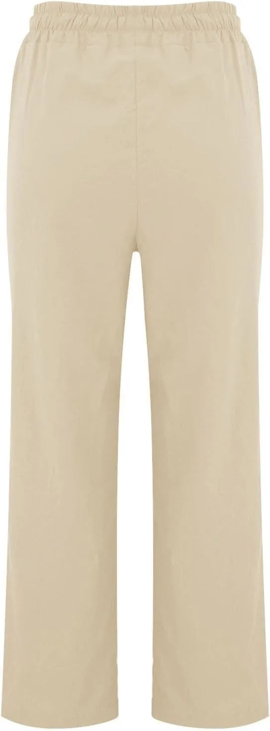 Sweatpants Women Trousers High Waisted Lounge, Travel Pants Women Workout Straight Leg Summer Linen Cotton