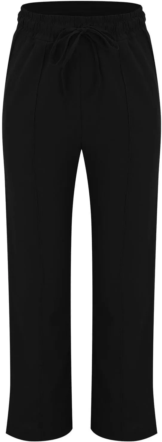 Sweatpants Women Trousers High Waisted Lounge, Travel Pants Women Workout Straight Leg Summer Linen Cotton