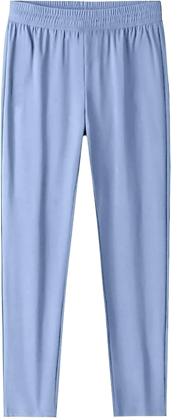 Sweatpants Women,Cargo Pants for Girls Dressy High Waisted Linen Cotton Palazzo Trousers Straight Leg