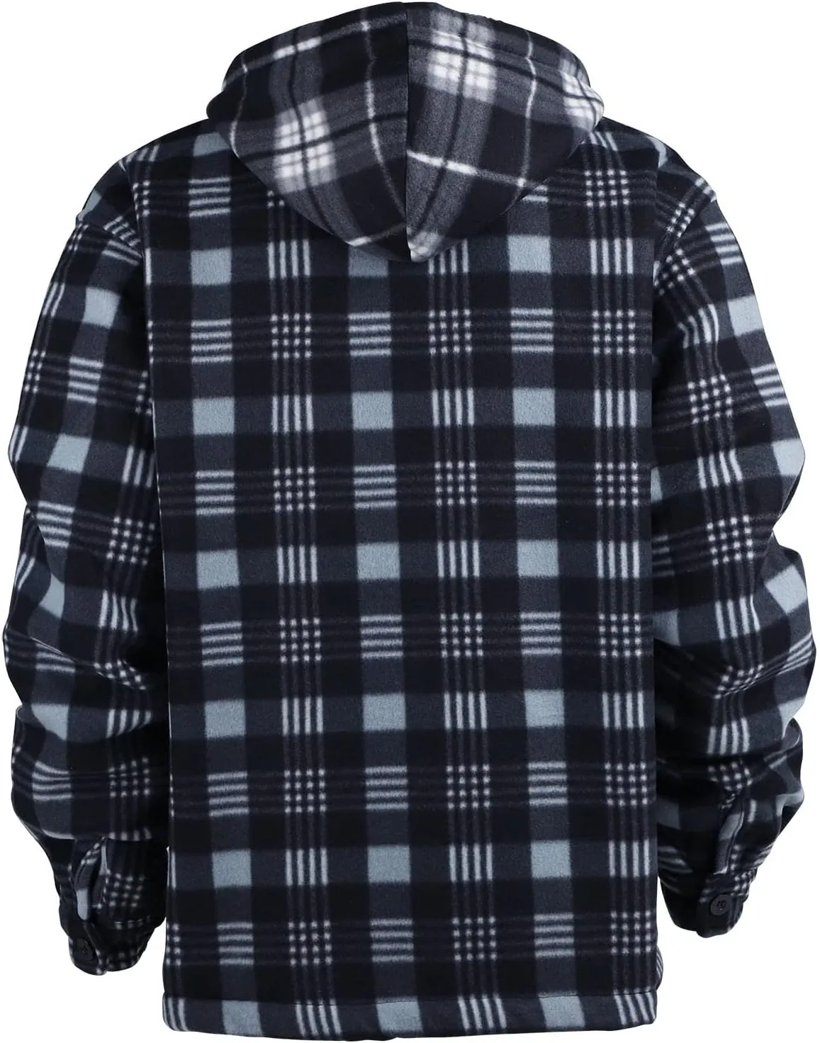 TanBridge Men's Flannel Plaid Jacket Full Zip Fleece Flannel Sherpa Hoodies Heavyweight Fleece Lined Warm Coat
