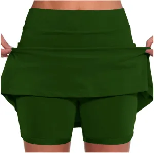 Tennis Skirts for Women with Shorts Plus Size Golf Yoga Skort High Waisted Athletic Workout Casual Pockets Skirt