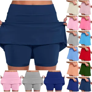 Tennis Skirts for Women with Shorts Plus Size Golf Yoga Skort High Waisted Athletic Workout Casual Pockets Skirt