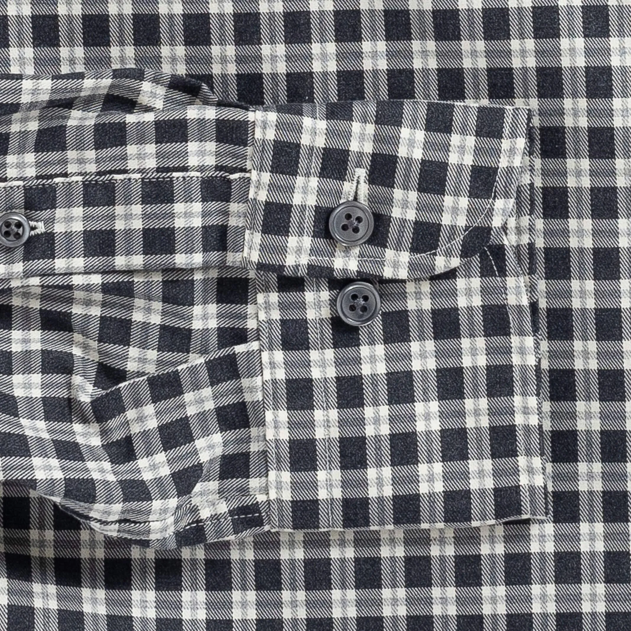 The Charcoal Thomas Mason Hartney Flannel Custom Shirt