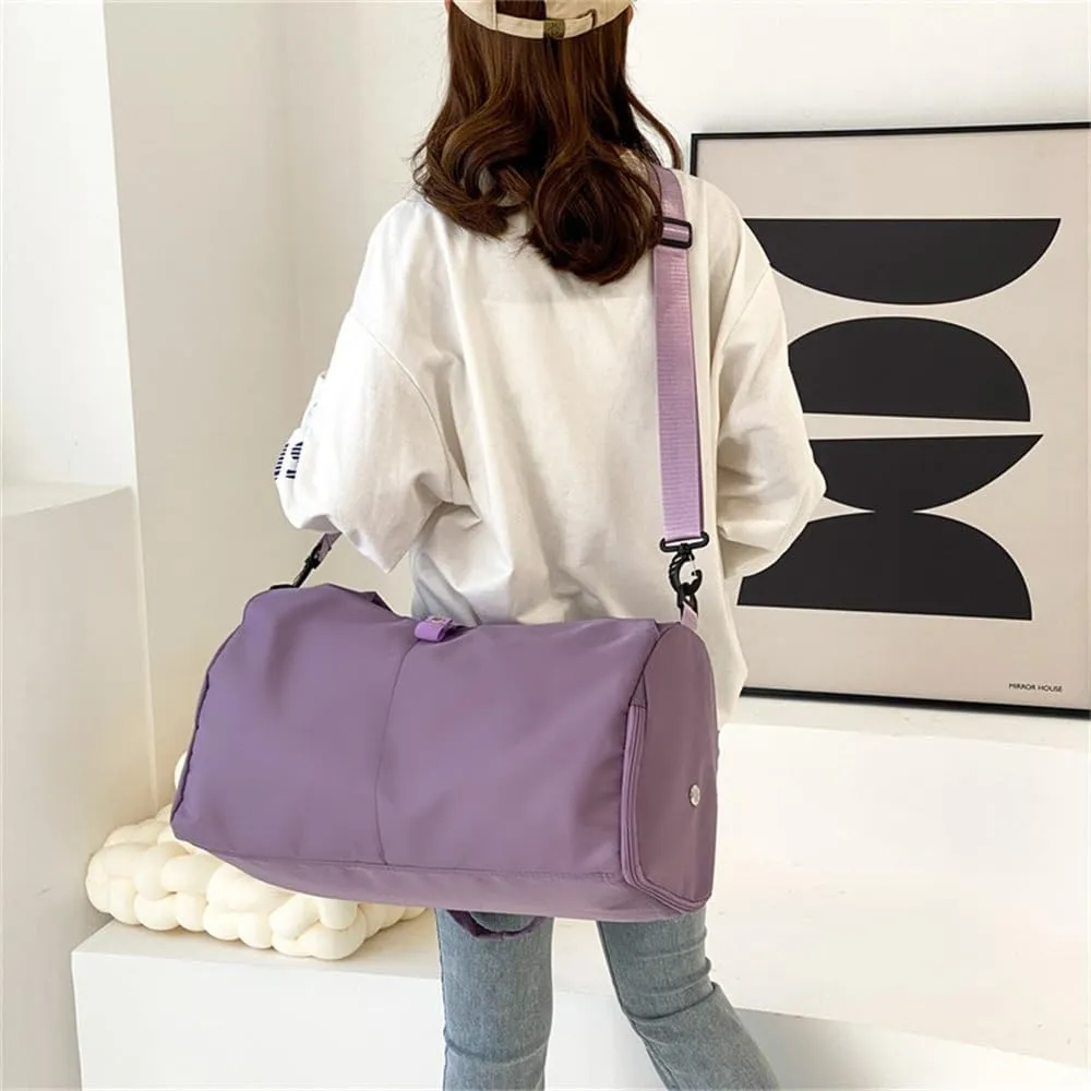 Travel Garment Bags Women's Yoga Bag Sports Fitness Bag Storage Travel Bag Duffle Bag(Purple)