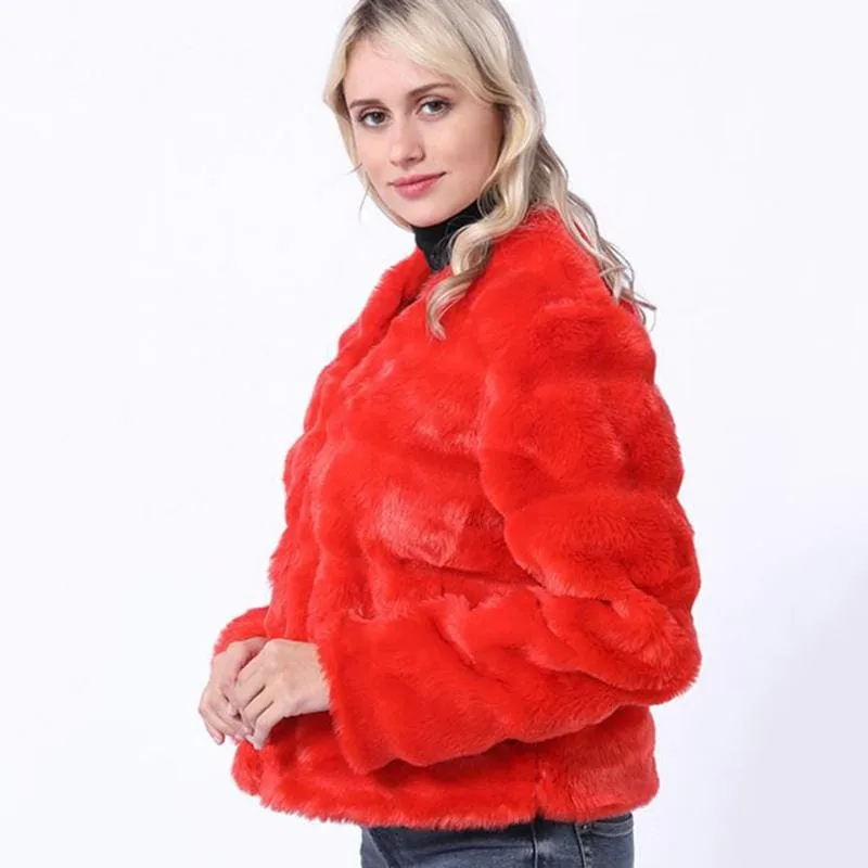 Winter Red Women's Winter Short Fur Coat