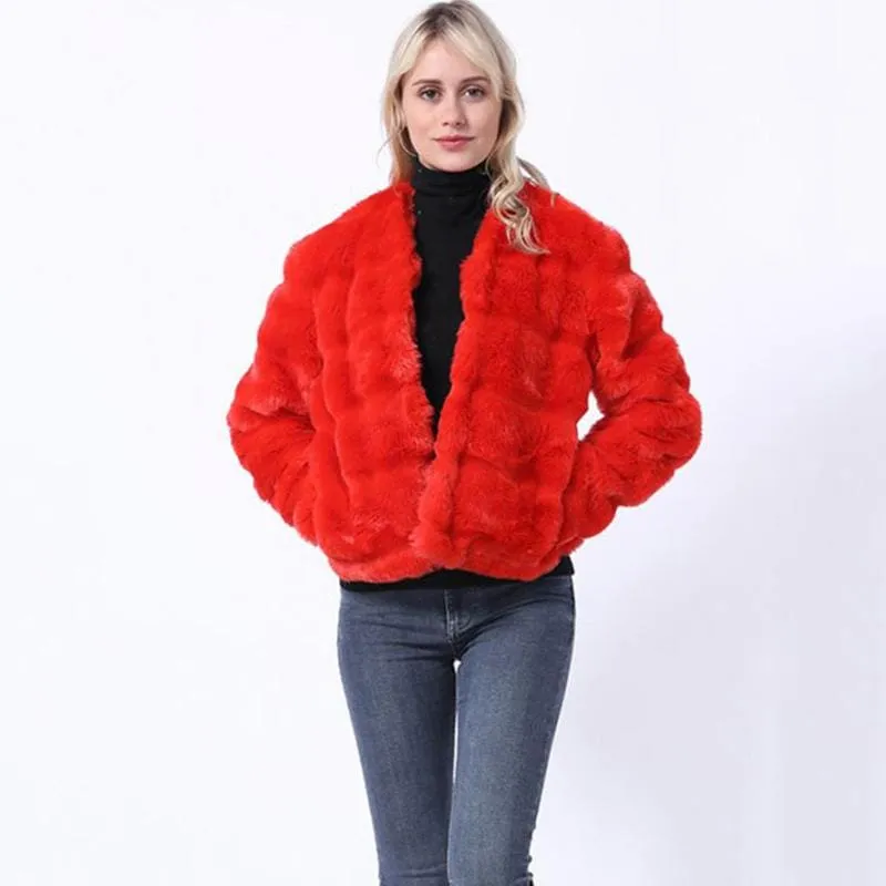 Winter Red Women's Winter Short Fur Coat