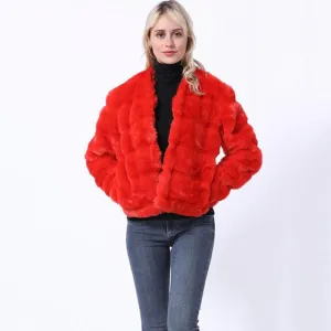 Winter Red Women's Winter Short Fur Coat