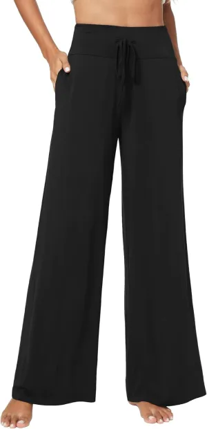 WiWi Pajama Pants for Women Soft Wide Leg Palazzo Lounge Sweatpants Loose Yoga Bottoms-Viscose from Bamboo S-XXL