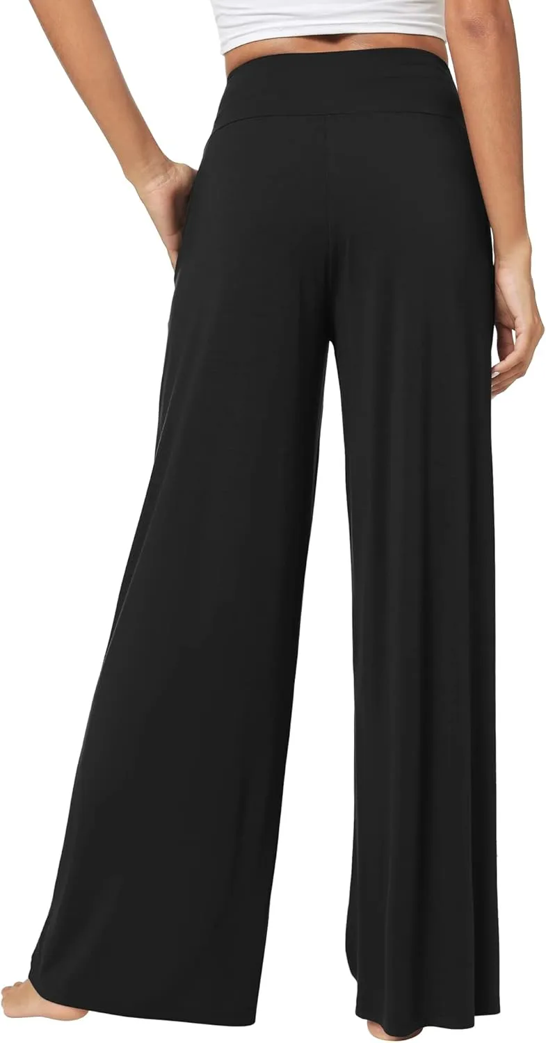 WiWi Pajama Pants for Women Soft Wide Leg Palazzo Lounge Sweatpants Loose Yoga Bottoms-Viscose from Bamboo S-XXL