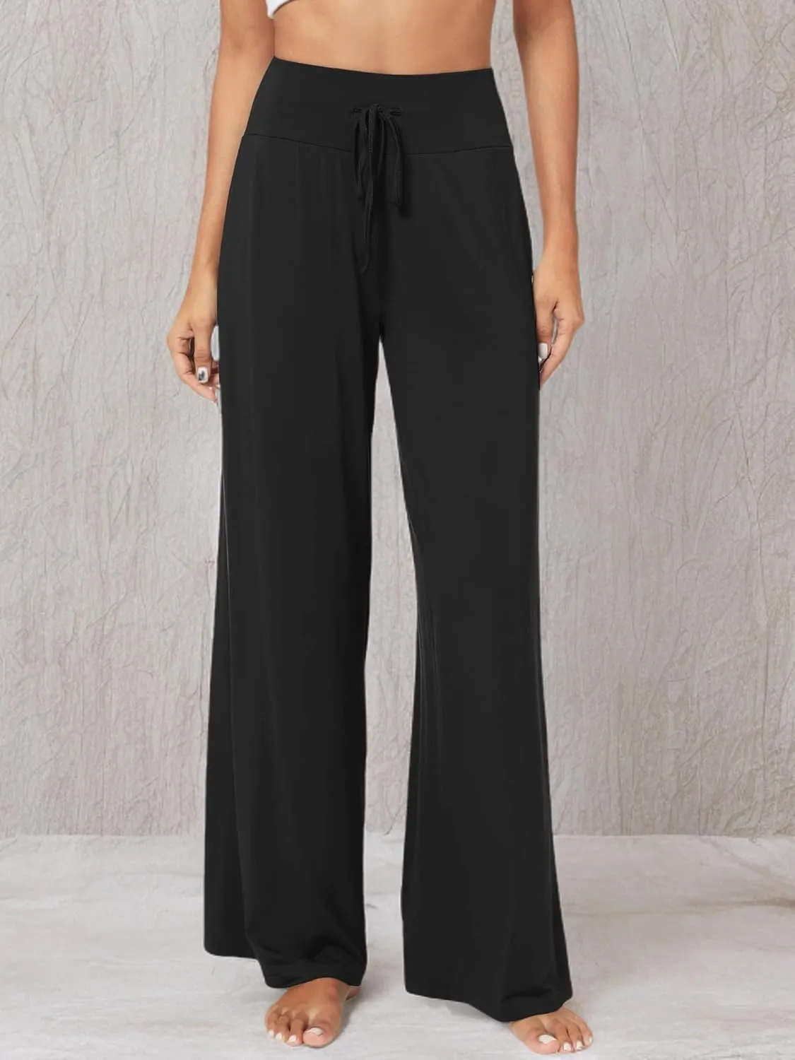 WiWi Pajama Pants for Women Soft Wide Leg Palazzo Lounge Sweatpants Loose Yoga Bottoms-Viscose from Bamboo S-XXL