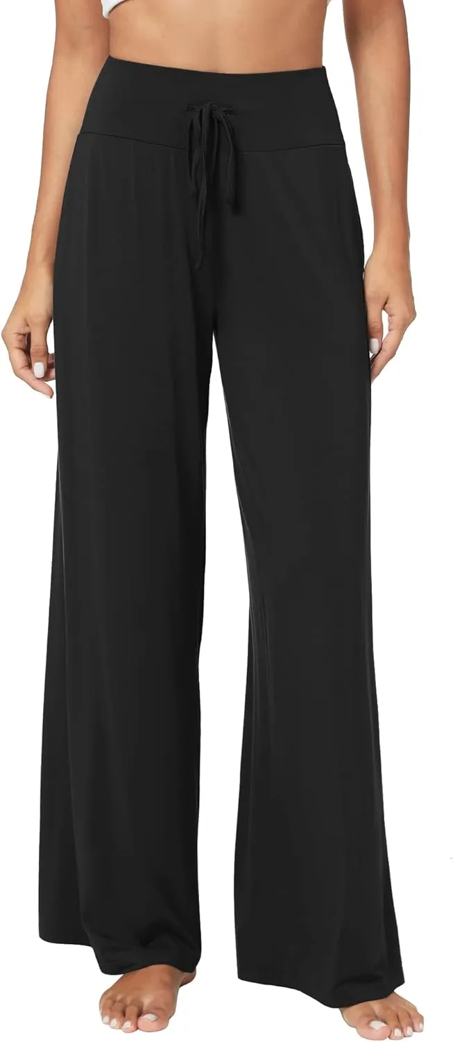 WiWi Pajama Pants for Women Soft Wide Leg Palazzo Lounge Sweatpants Loose Yoga Bottoms-Viscose from Bamboo S-XXL