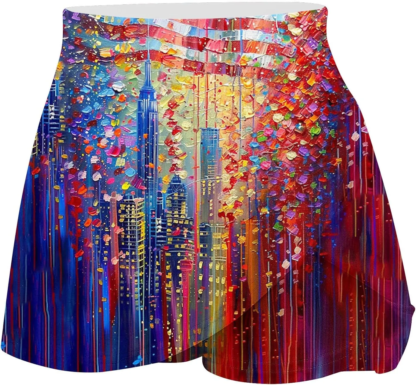 Women Tennis Skorts American Flag Patriotic Golf Skirts with Shorts Independence Day Stretchy Skirts Athletic Skorts