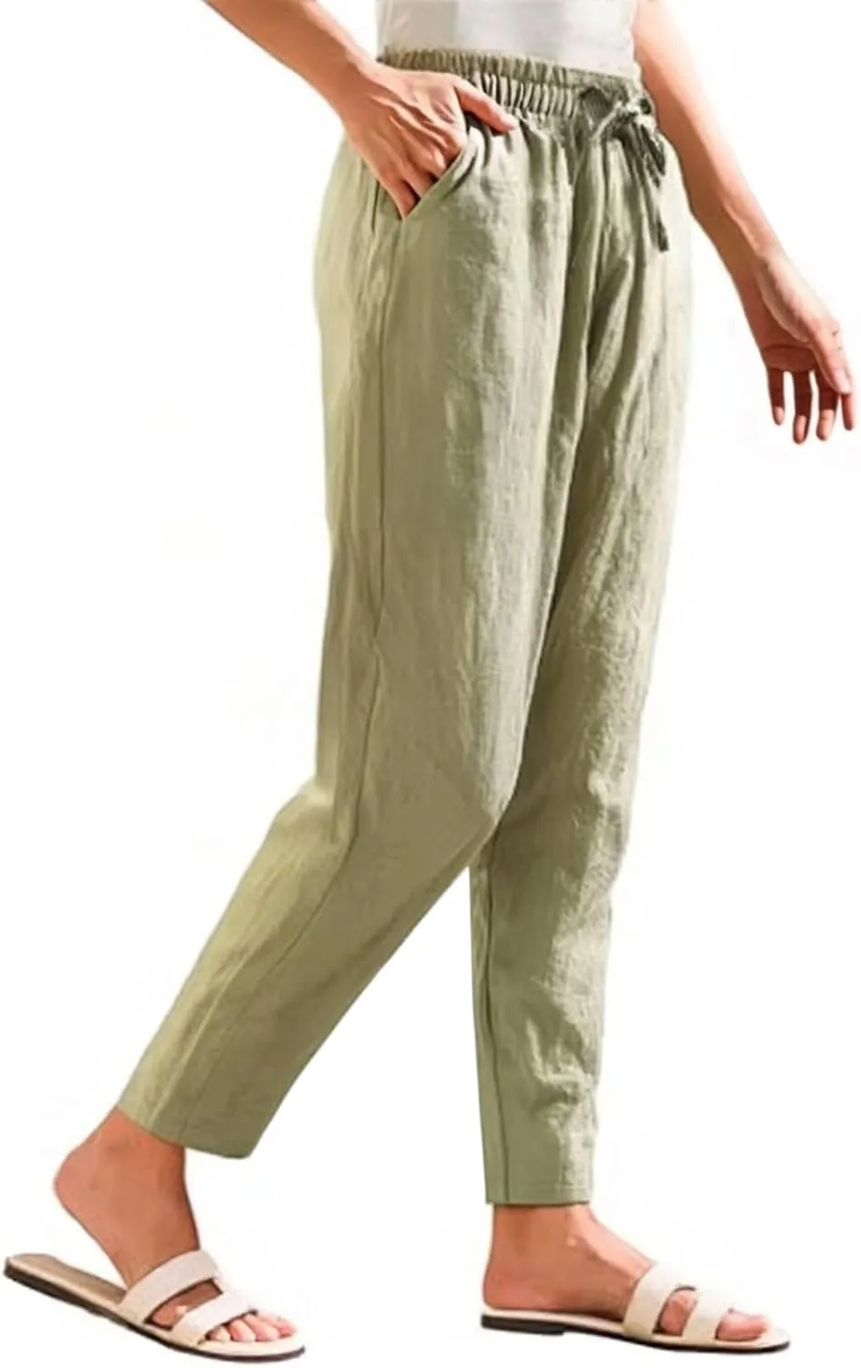Womens Dress Pants Golf,Dress Sweatpants Women Plus Size Low Rise Cotton Linen Baggy Wide Leg Trousers